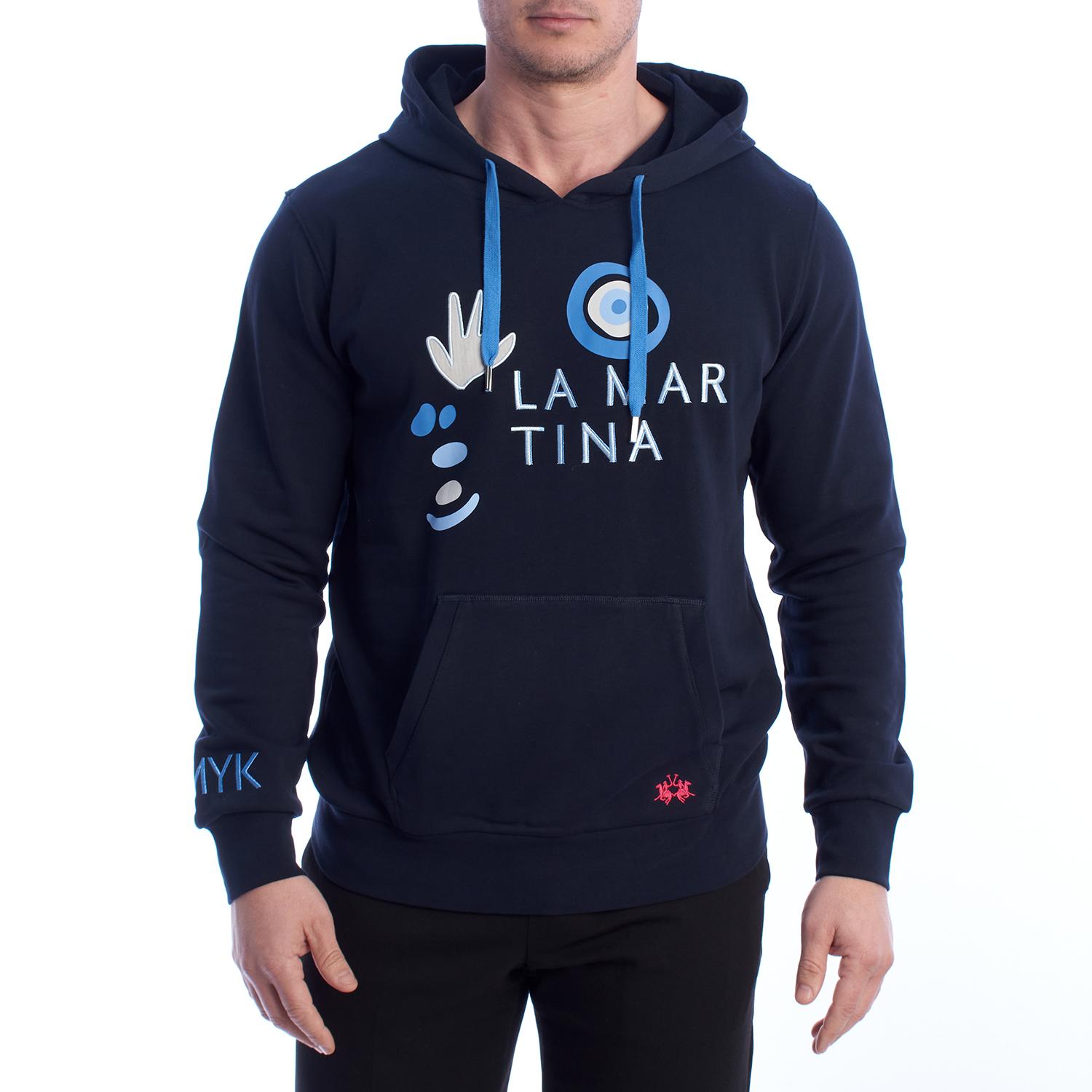 LA MARTINA Oversized hoodie voor heren YMF309-FP568 3XL blauw