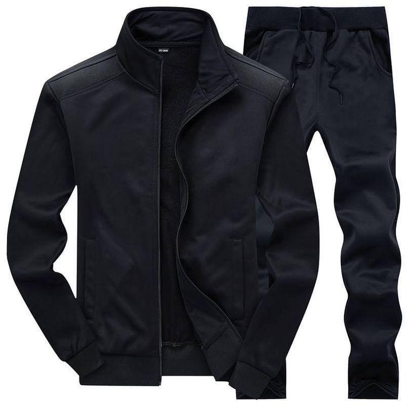 VantaGoods Heren Jeugd Sport Geborduurd Opstaande Kraag Cardigan Sweatshirt L zwart