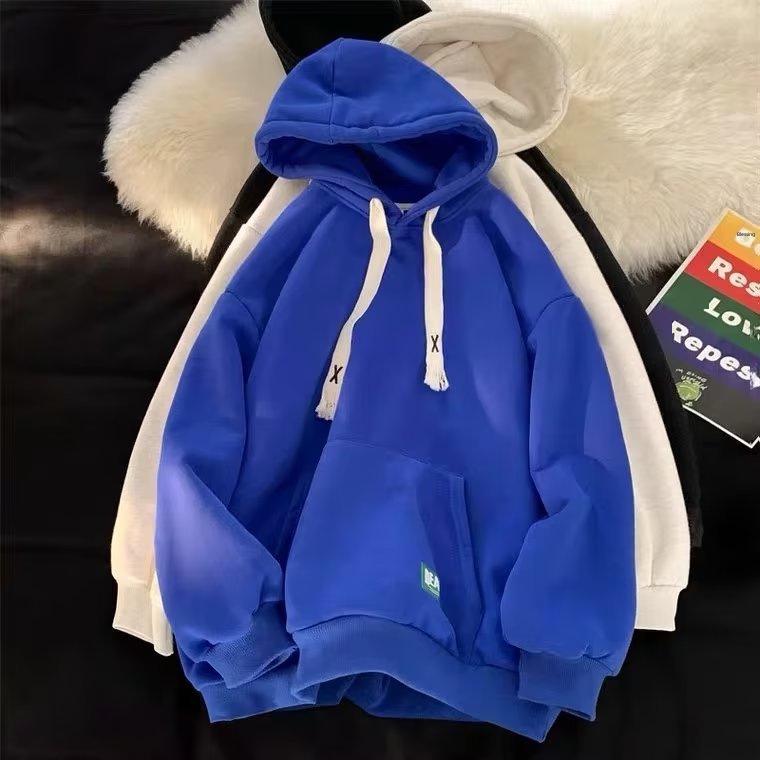 VantaGoods Trendy Retro Effen Kleur Hoodie voor Heren: Stijlvolle, losse, relaxte stijl voor koppels in de lente en herfst, geïnspireerd op Hongkong. 3XL grijze kleur