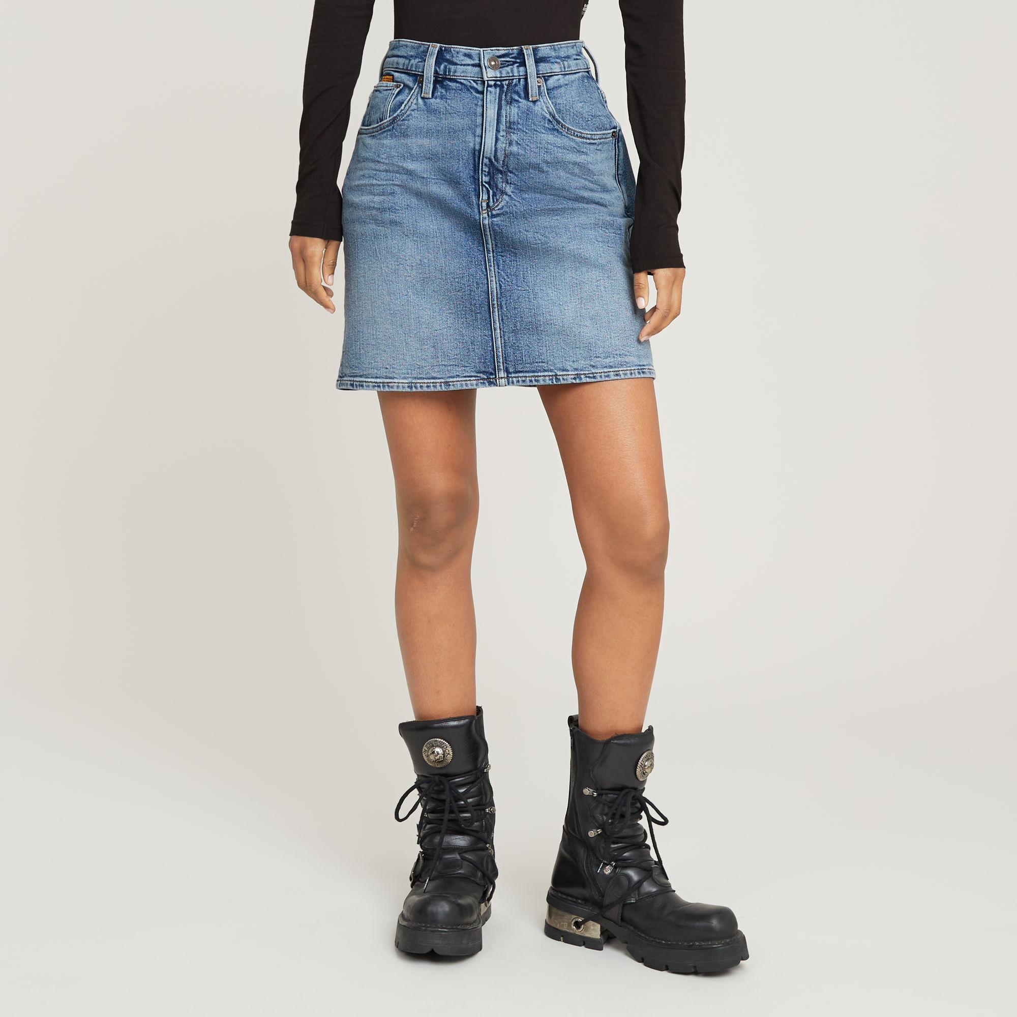 G-Star RAW Viktoria Short Skirt Clean Edge - Midden blauw - Dames