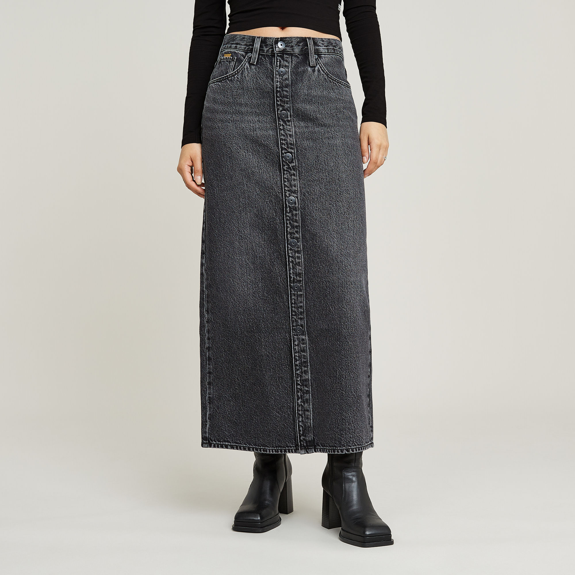G-Star RAW Viktoria Snaps Lange Rok - Grijs - Dames