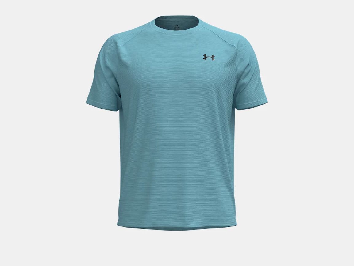 Under Armour ua tech textured ss-blu training t-shirt korte mouw heren -