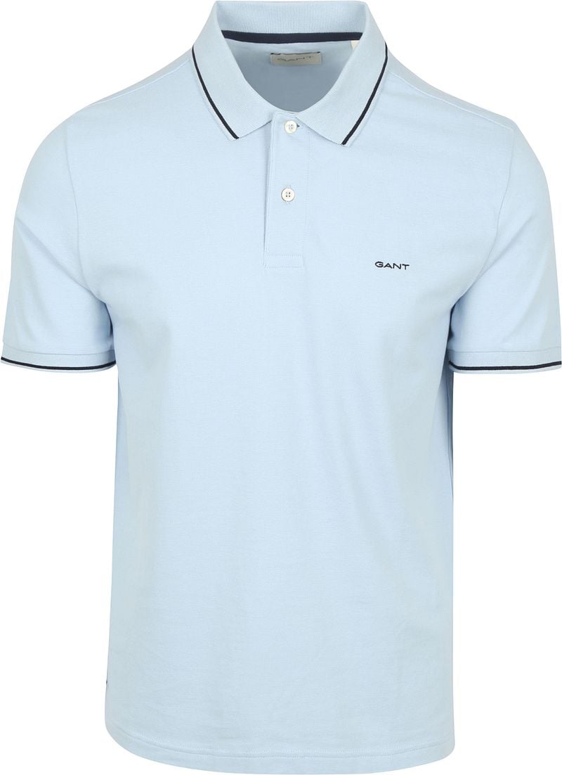 Gant Tipping Piqué Poloshirt Lichtblauw