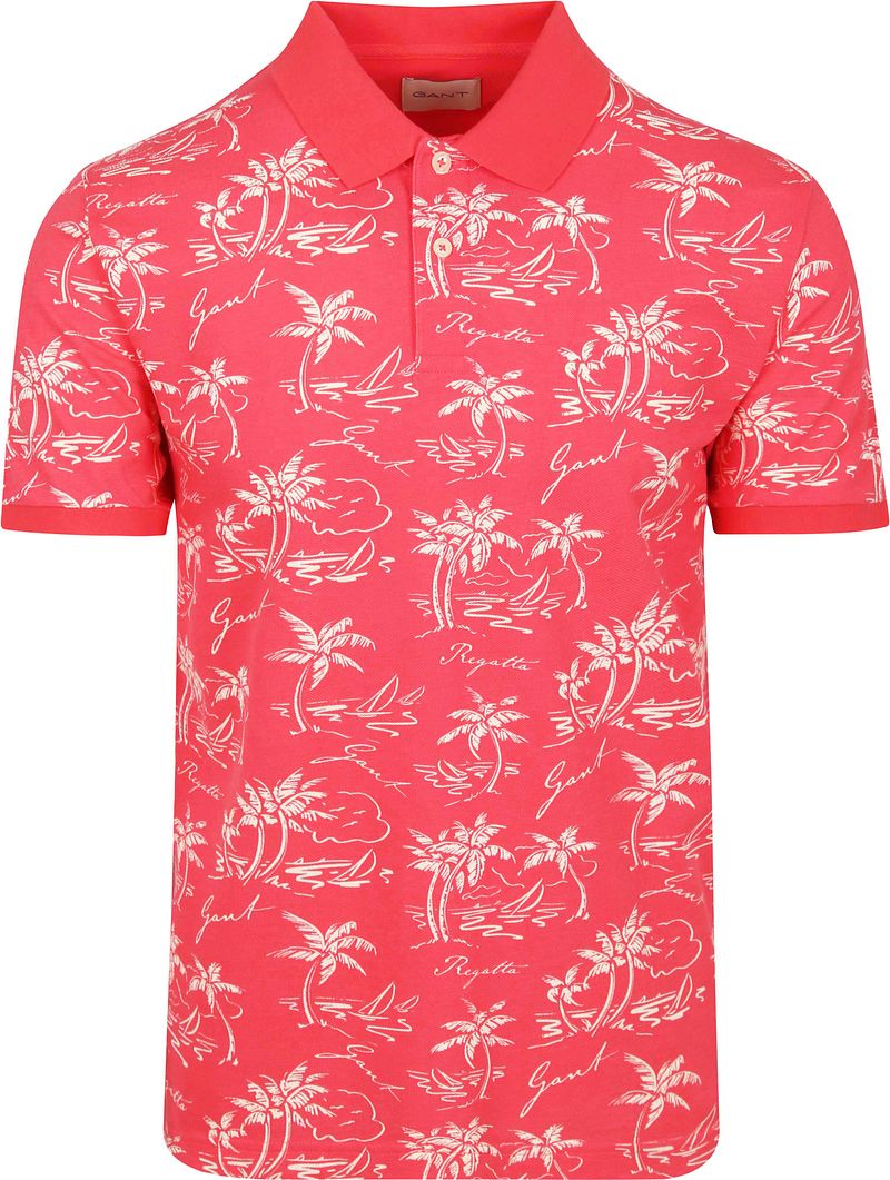 Gant Poloshirt Palm Print Watermelon