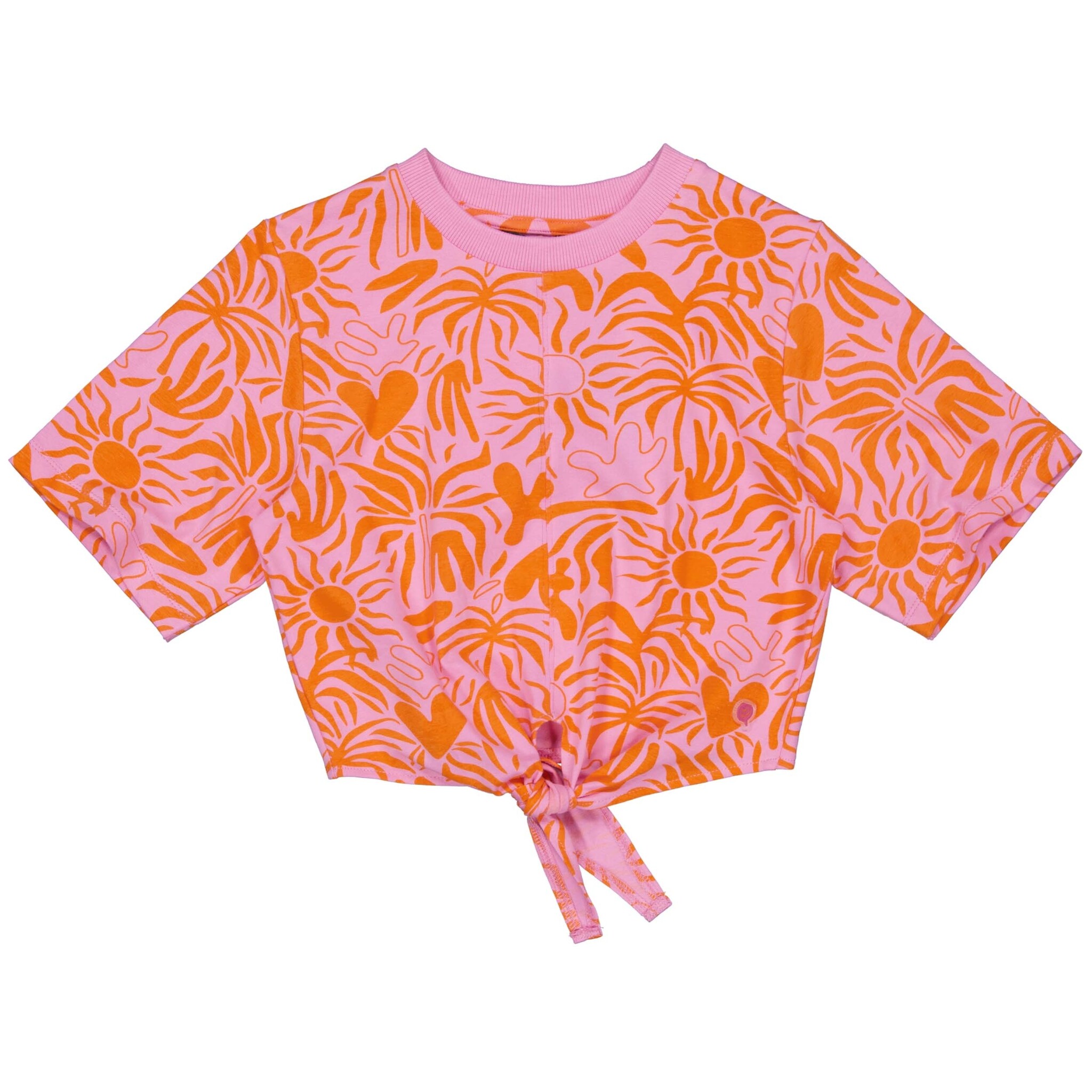 Quapi Zomer shirt meisjes - roze - AOP bloemen - Zem