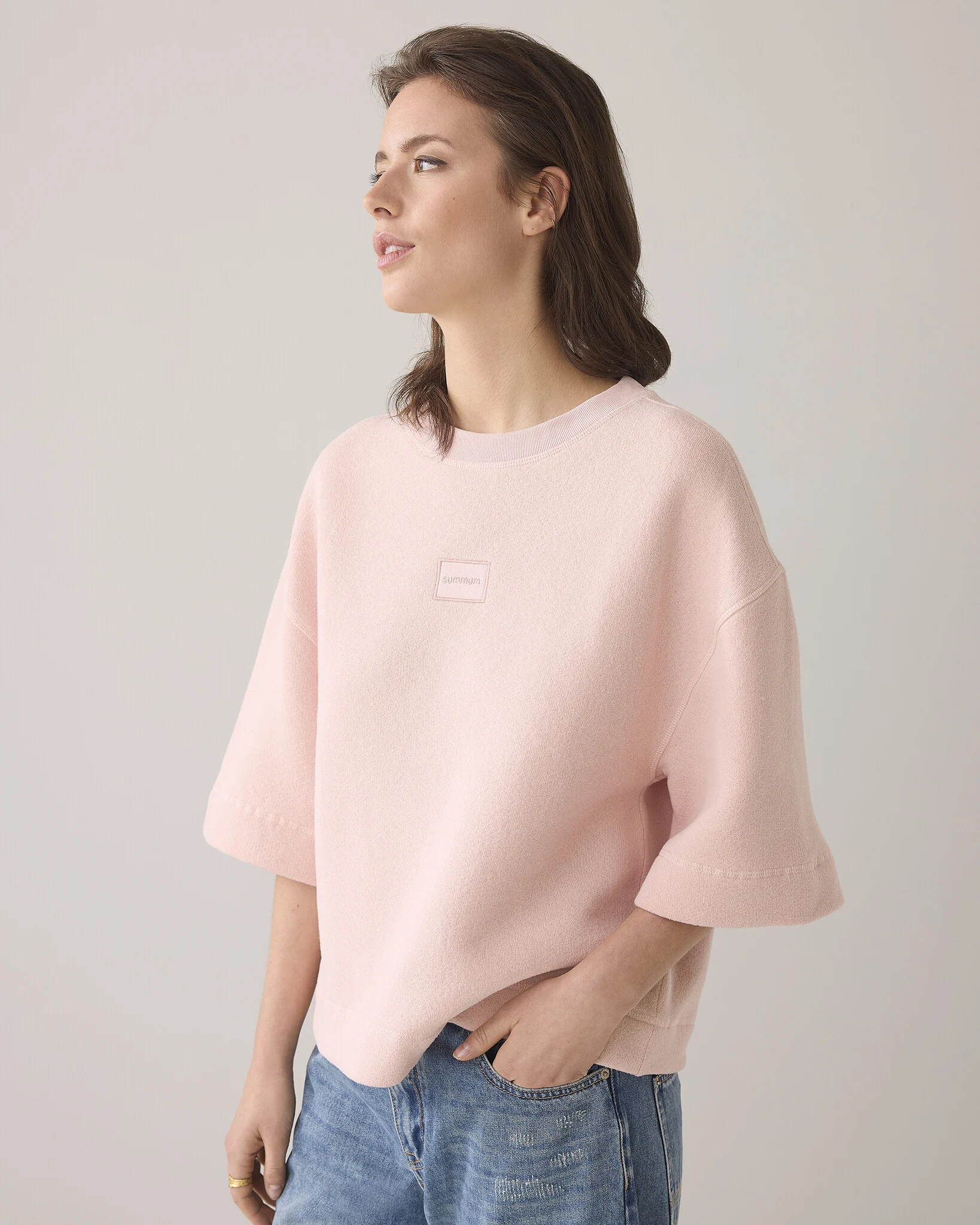 Summum 3s5104-30413 504 t shape vintage sweat rosesmoke