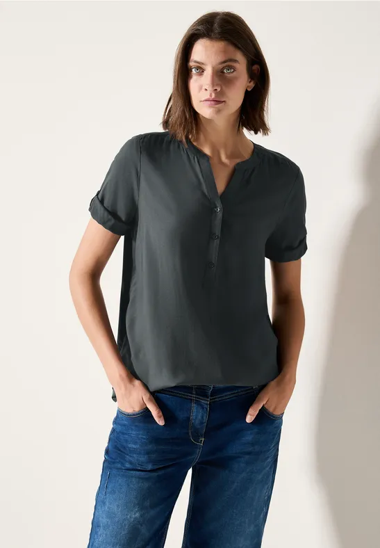 cecil Blouse met korte mouwen in effen kleur