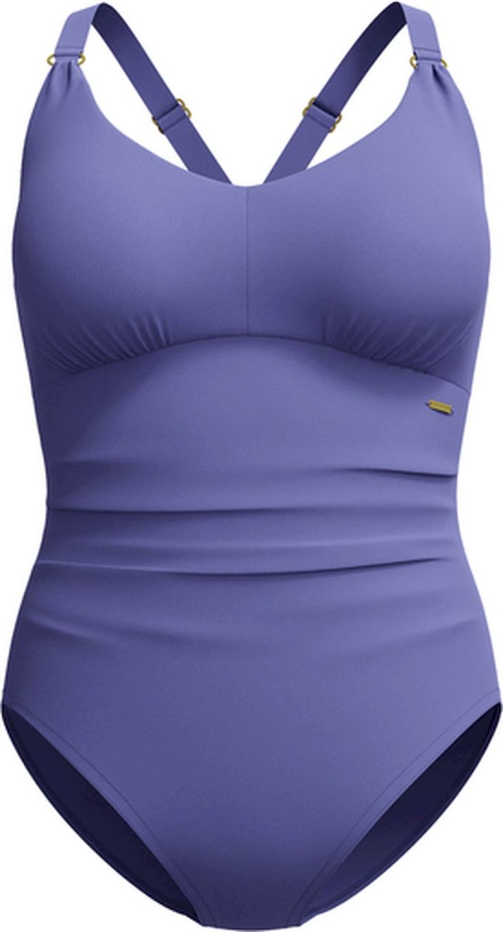 Speedo eco v neck 1p blu wedstrijd badpak dames combi