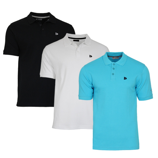 Donnay Donnay Heren - 3-Pack - Polo shirt Noah - Zwart / Wit / Turquoise