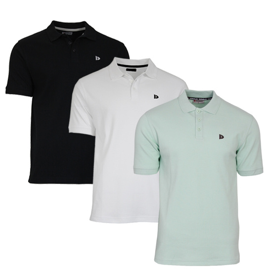 Donnay Donnay Heren - 3-Pack - Polo shirt Noah - Zwart / Wit / Mint Green