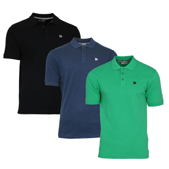 Donnay Donnay Heren - 3-Pack - Polo shirt Noah - Zwart / Navy / Grass Green