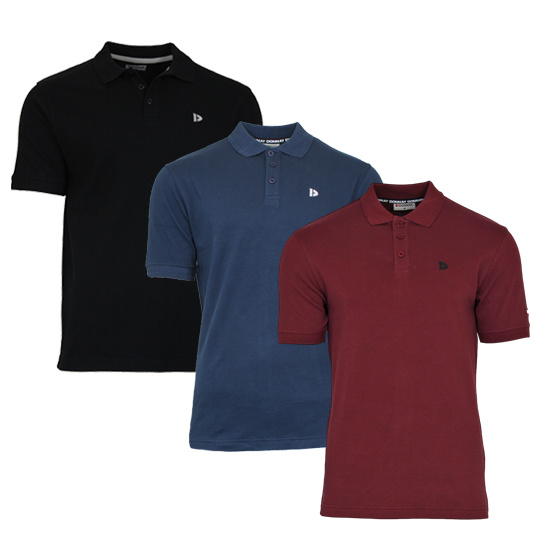 Donnay Donnay Heren - 3-Pack - Polo shirt Noah - Zwart / Navy / Burgundy