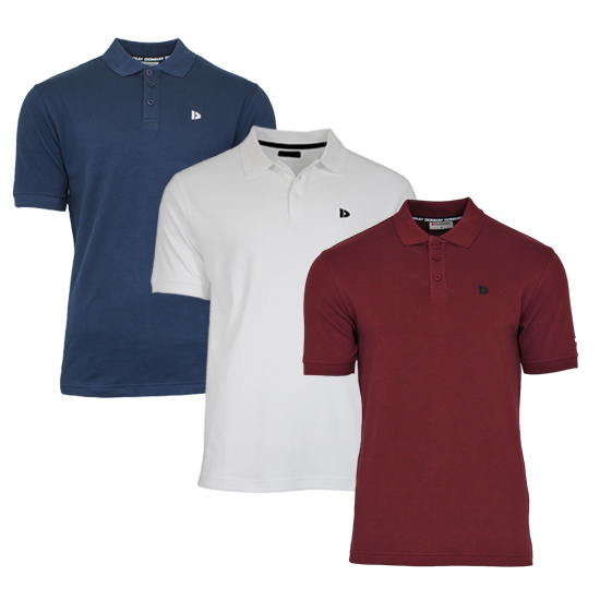 Donnay Donnay Heren - 3-Pack - Polo shirt Noah - Navy / Wit / Burgundy