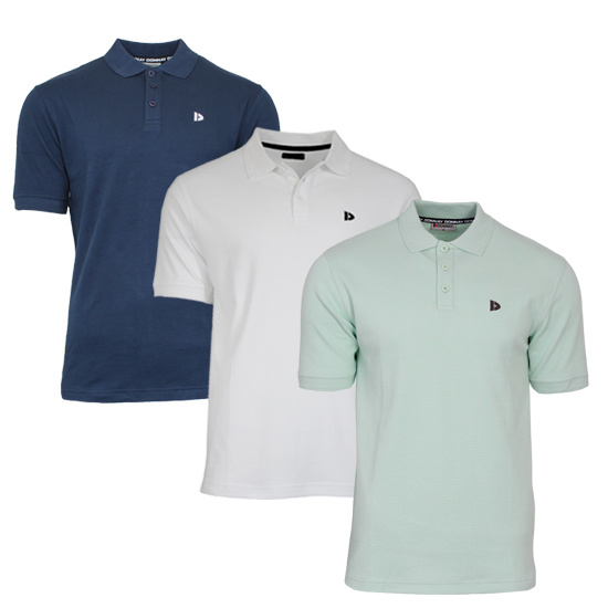Donnay Donnay Heren - 3-Pack - Polo shirt Noah - Navy / Wit / Mint Green