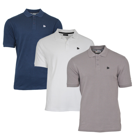 Donnay Donnay Heren - 3-Pack - Polo shirt Noah - Navy / Wit / Steel Grey