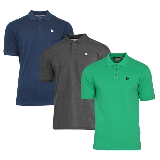 Donnay Donnay Heren - 3-Pack - Polo shirt Noah - Navy / Donkergrijs / Grass Green