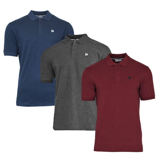 Donnay Donnay Heren - 3-Pack - Polo shirt Noah - Navy / Donkergrijs / Burgundy