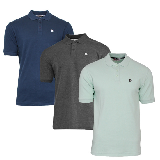 Donnay Donnay Heren - 3-Pack - Polo shirt Noah - Navy / Donkergrijs / Mint Green