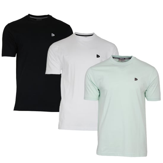 Donnay Donnay Heren - 3-Pack - T-Shirt Vince - Zwart/Wit/Mint Green