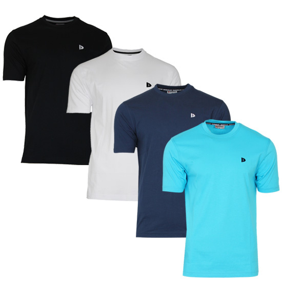 Donnay Donnay Heren - 4-Pack - T-Shirt Vince - Zwart/Wit/Navy/Turquoise