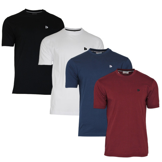 Donnay Donnay Heren - 4-Pack - T-Shirt Vince - Zwart/Wit/Navy/Burgundy