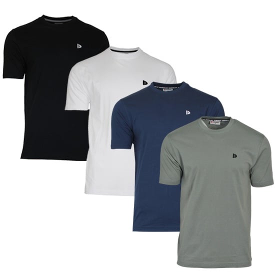 Donnay Donnay Heren - 4-Pack - T-Shirt Vince - Zwart/Wit/Navy/Jungle Green