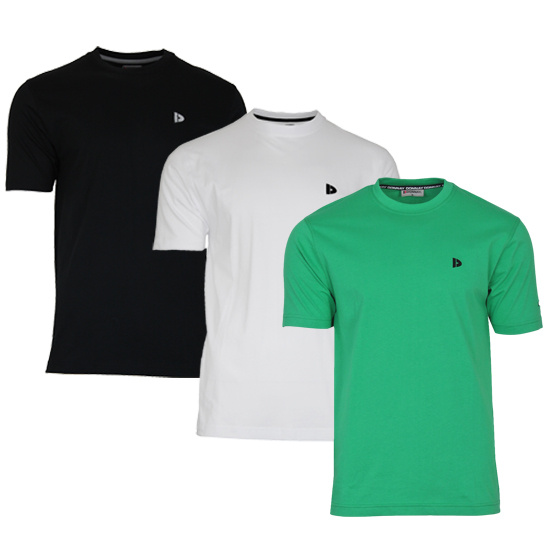Donnay Donnay Heren - 3-Pack - T-Shirt Vince - Zwart/Wit/Grass Green