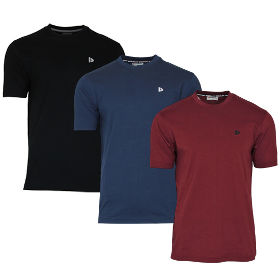 Donnay Donnay Heren - 3-Pack - T-Shirt Vince - Zwart/Navy/Burgundy