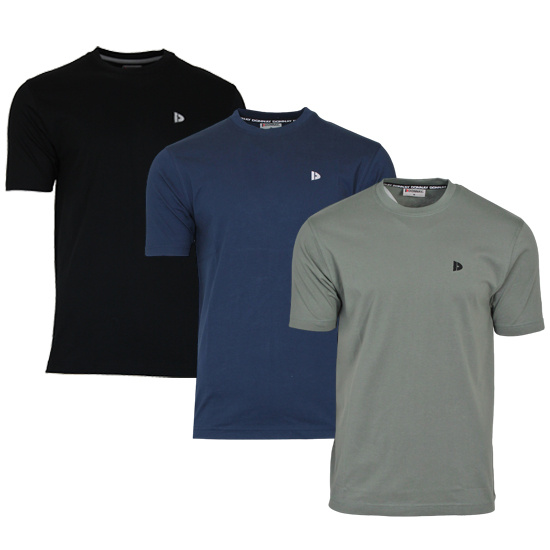 Donnay Donnay Heren - 3-Pack - T-Shirt Vince - Zwart/Navy/Jungle Green