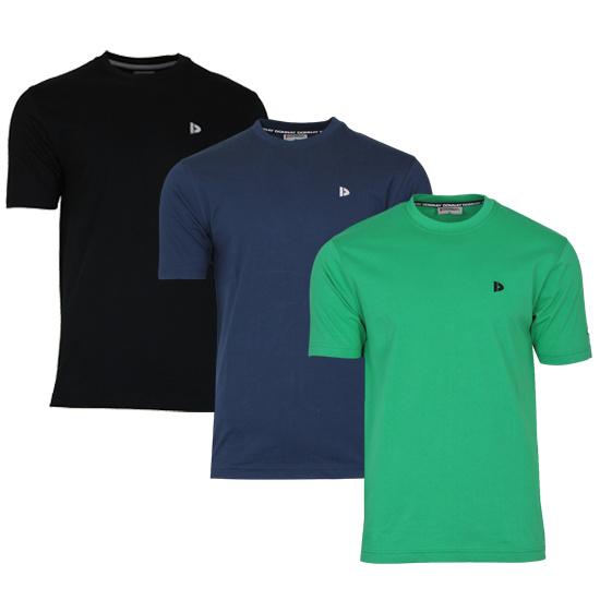 Donnay Donnay Heren - 3-Pack - T-Shirt Vince - Zwart/Navy/Grass Green