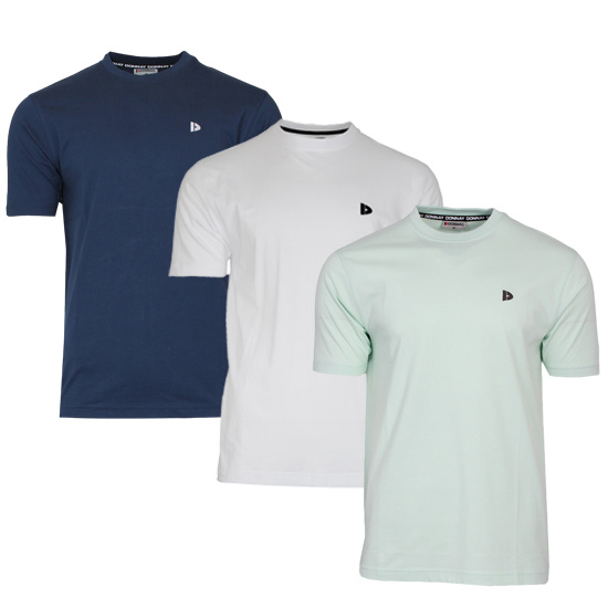 Donnay Donnay Heren - 3-Pack - T-Shirt Vince - Navy/Wit/Mint Green
