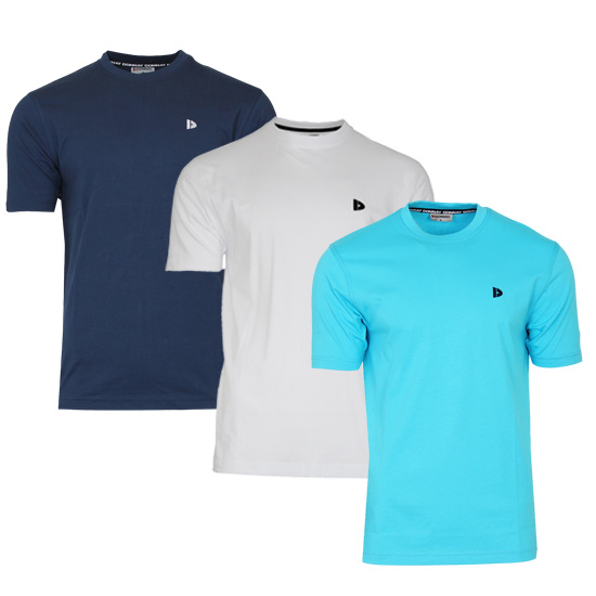 Donnay Donnay Heren - 3-Pack - T-Shirt Vince - Navy/Wit/Turquoise