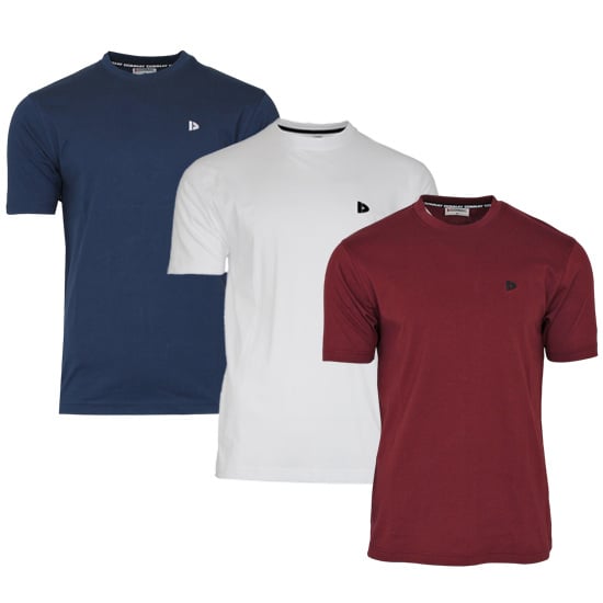 Donnay Donnay Heren - 3-Pack - T-Shirt Vince - Navy/Wit/Burgundy