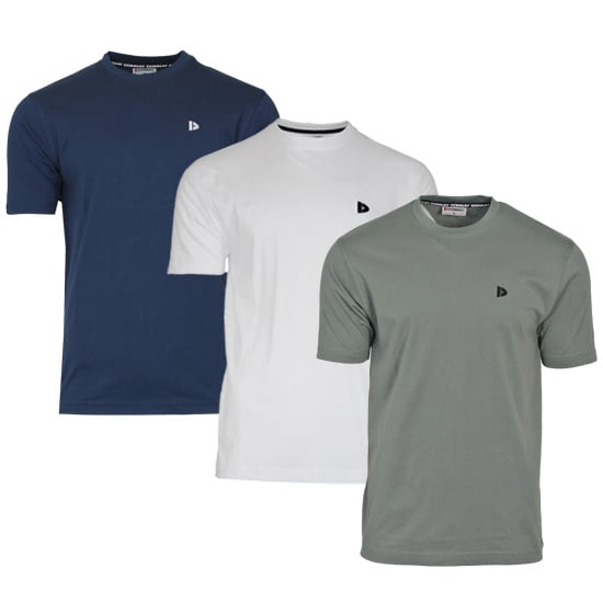 Donnay Donnay Heren - 3-Pack - T-Shirt Vince - Navy/Wit/Jungle Green