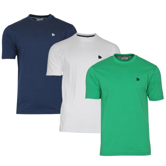 Donnay Donnay Heren - 3-Pack - T-Shirt Vince - Navy/Wit/Grass Green