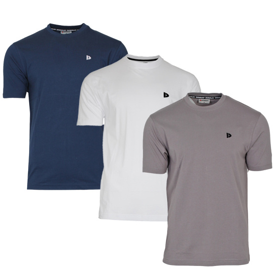 Donnay Donnay Heren - 3-Pack - T-Shirt Vince - Navy/Wit/Steel Grey