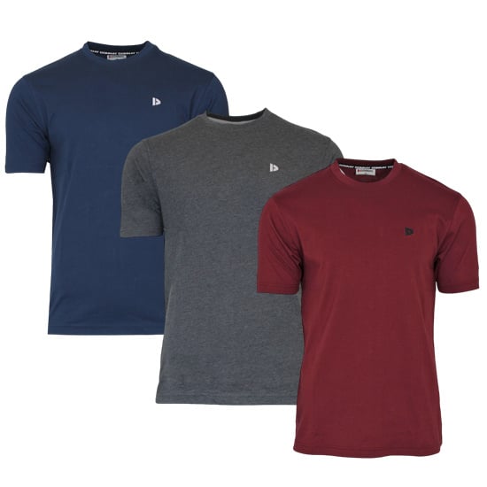 Donnay Donnay Heren - 3-Pack - T-Shirt Vince - Navy/Donkergrijs/Burgundy