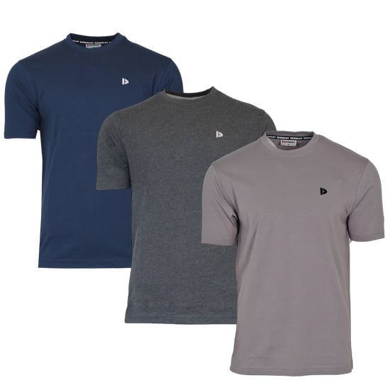 Donnay Donnay Heren - 3-Pack - T-Shirt Vince - Navy/Donkergrijs/Steel Grey
