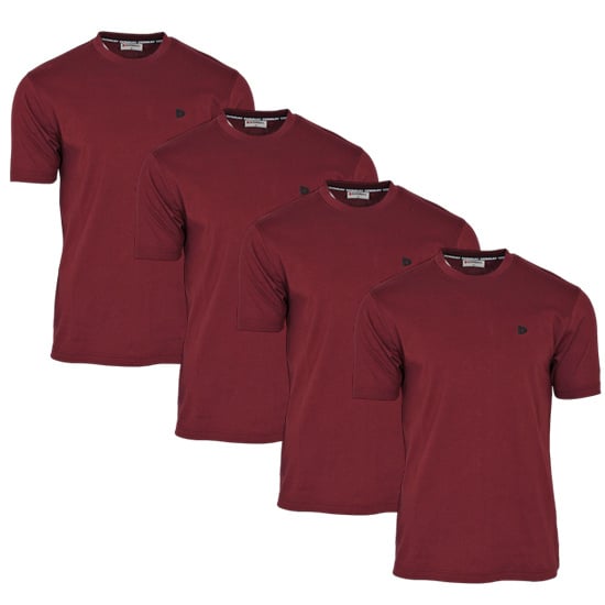 Donnay Donnay Heren - 4-Pack - T-Shirt Vince - Burgundy