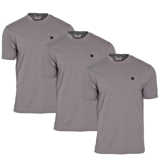 Donnay Donnay Heren - 3-Pack - T-Shirt Vince - Steel Grey