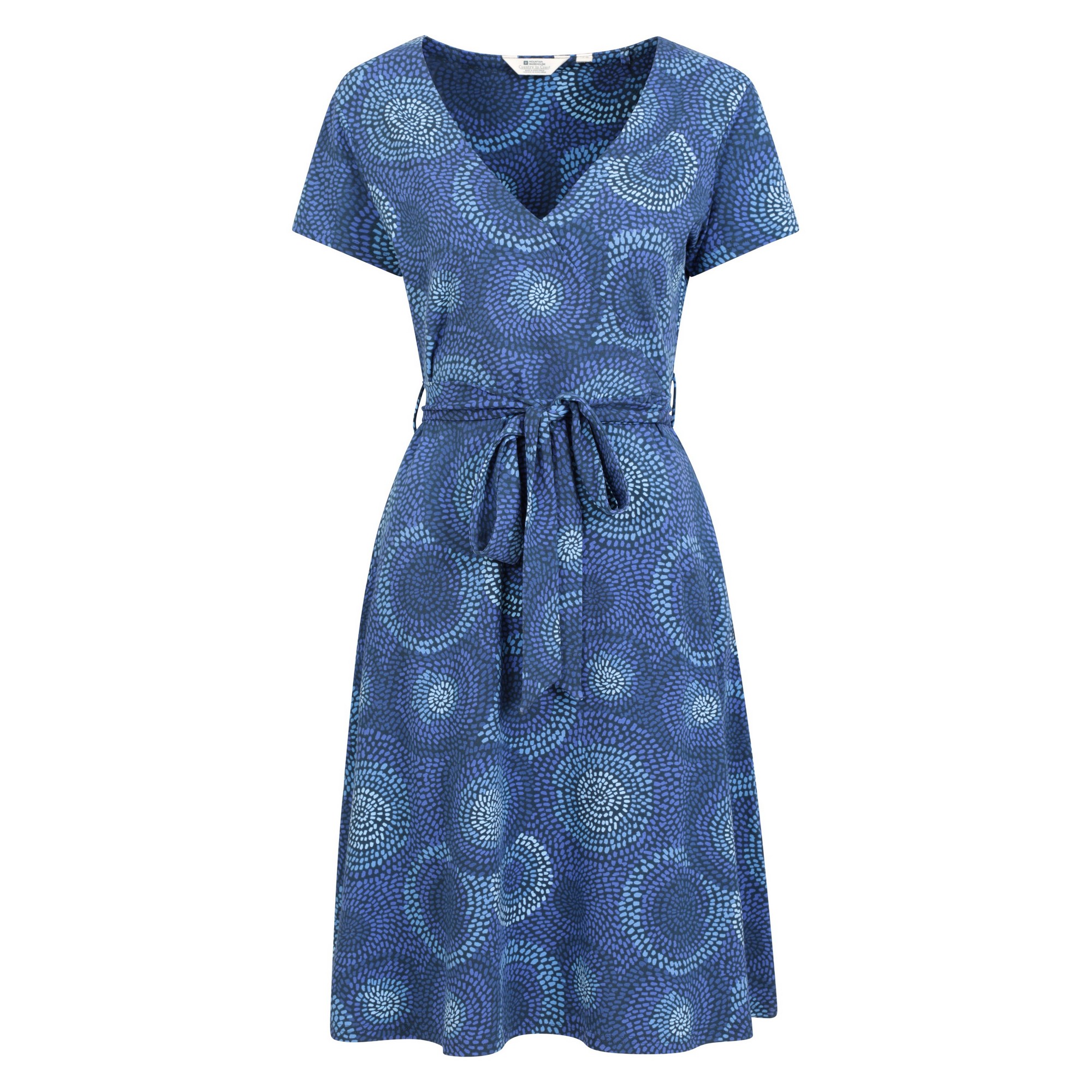Mountain Warehouse Dames/Dames Santorini gedrukte jersey wikkeljurk (Indigo)