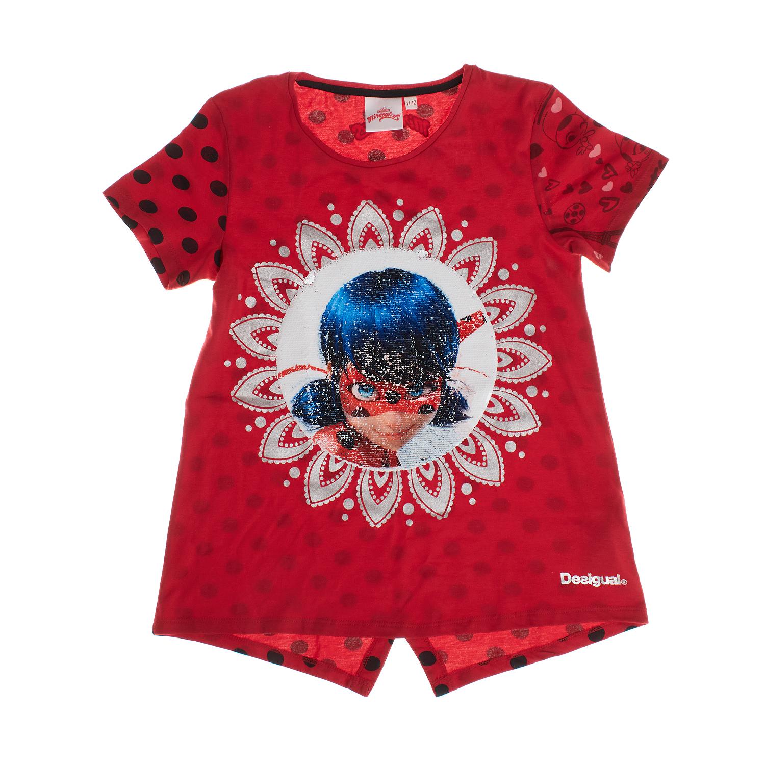 Desigual Lady Bug omkeerbaar pailletten T-shirt met korte mouwen 19SGTKXA voor meisjes 13/14 AÑOS rood