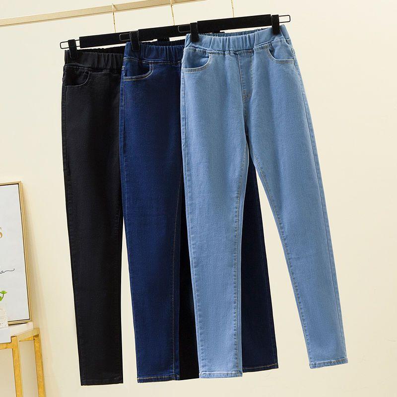 Shisen Dames High Waist Stretch Jeans Grote Maat Stretch Slim Jeans 6XL