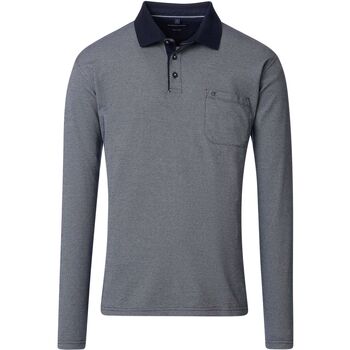 Sweater Casa Moda Long Sleeve Polo Structure Blauw