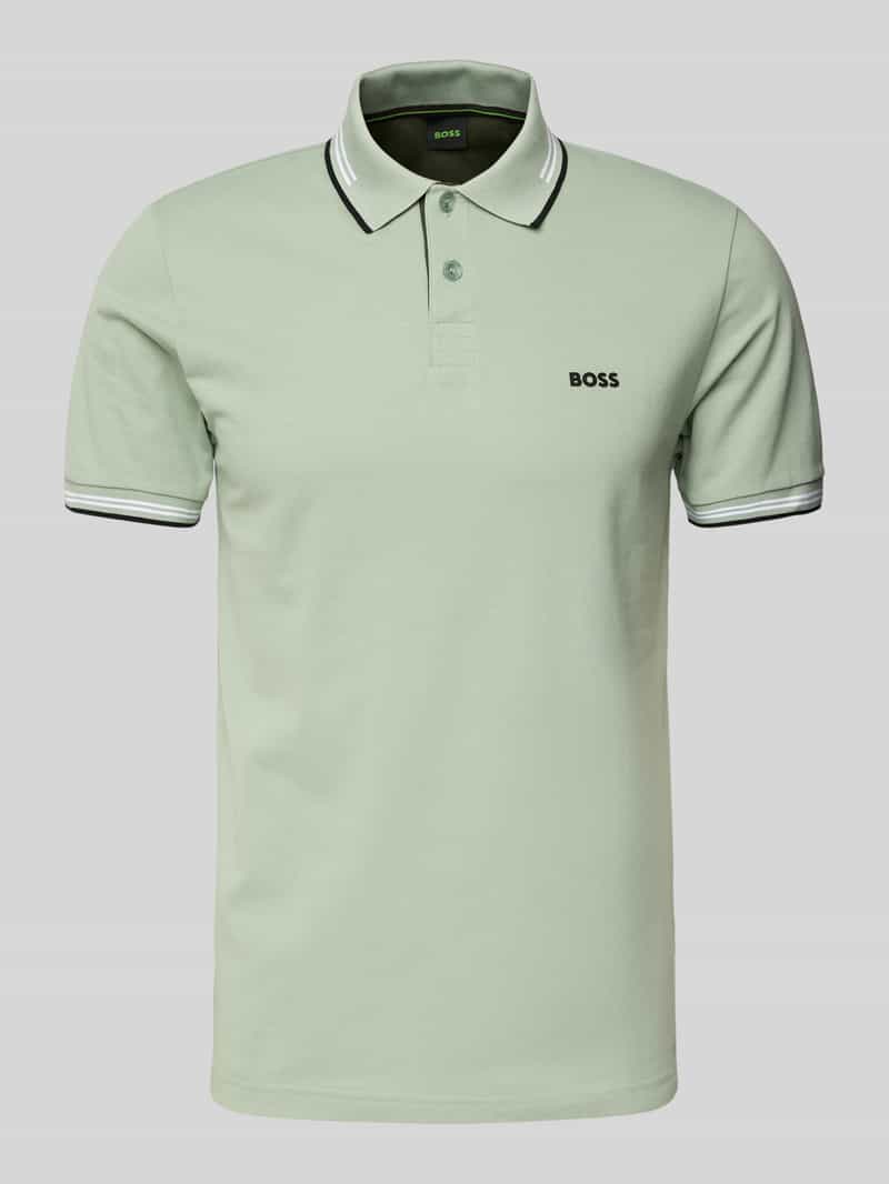 BOSS Green Poloshirt met labeldetail, model 'Paul'