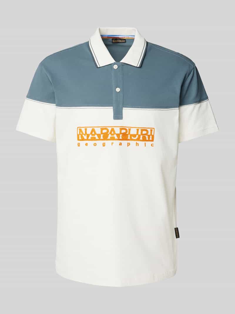 Napapijri Regular fit poloshirt met labelstitching, model 'SATURNIA'