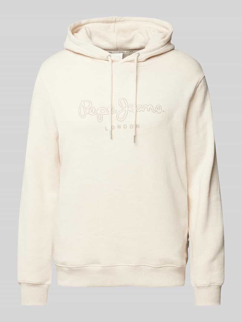 Pepe Jeans Hoodie met labelstitching, model 'New Nouvel'