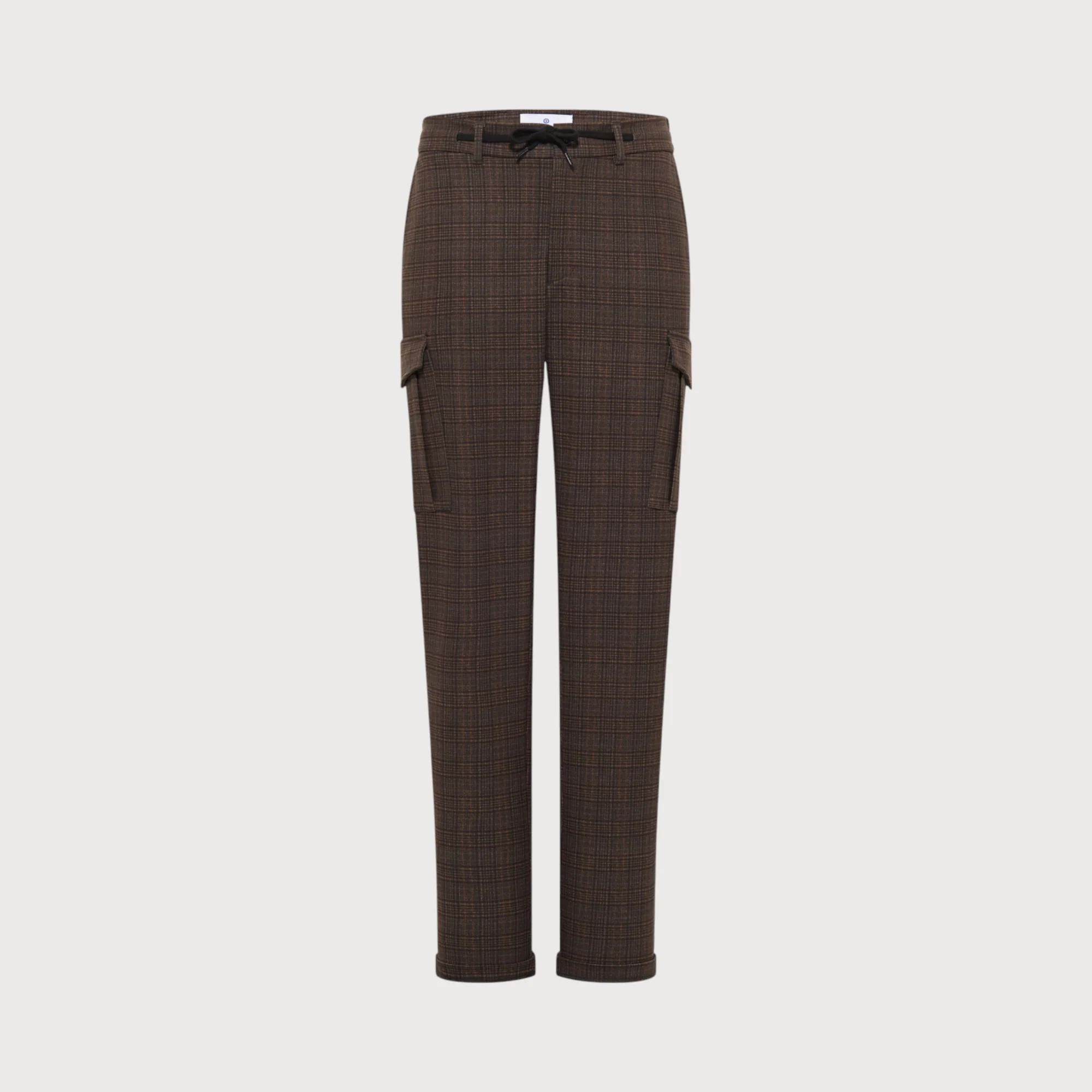 Blue Industry Chino, cargo broek bruin geruit |