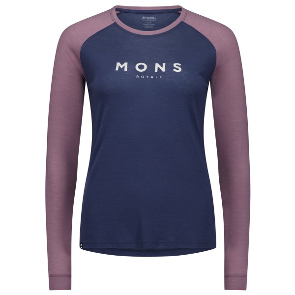 Mons Royale - Women's Icon Merino Raglan L/S - Merinoshirt, blauw