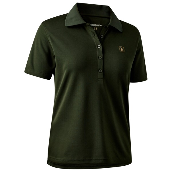 Deerhunter - Women's Climate Polo Shirt 37.5 Technology - Poloshirt, zwart/olijfgroen